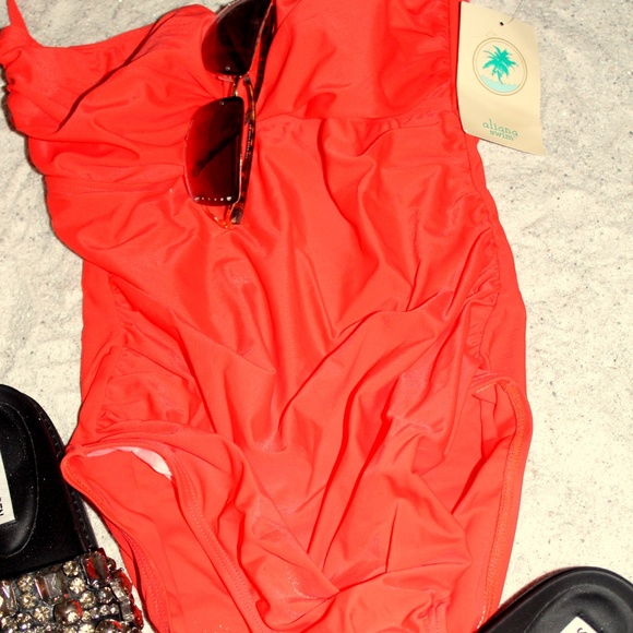 ALIANA Front Drapey/Shaper One Piece-SZ 14 - Picture 2 of 8